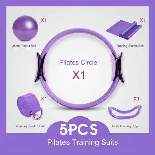Pilates Roller Set with Stretch Strap and Yoga Ring