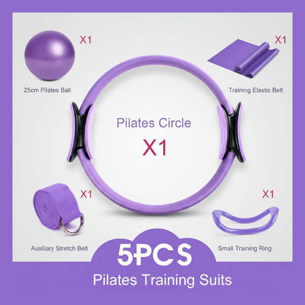 Pilates Roller Set with Stretch Strap and Yoga Ring