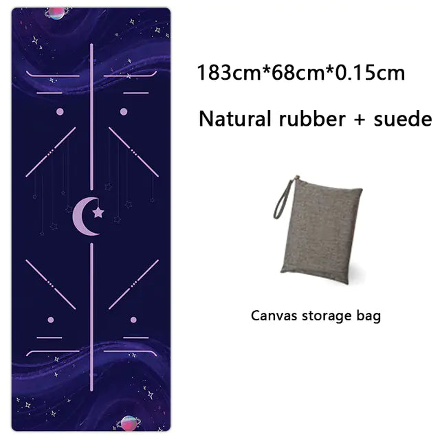 Natural Rubber Suede Yoga Mat - Ultra-thin Portable Design