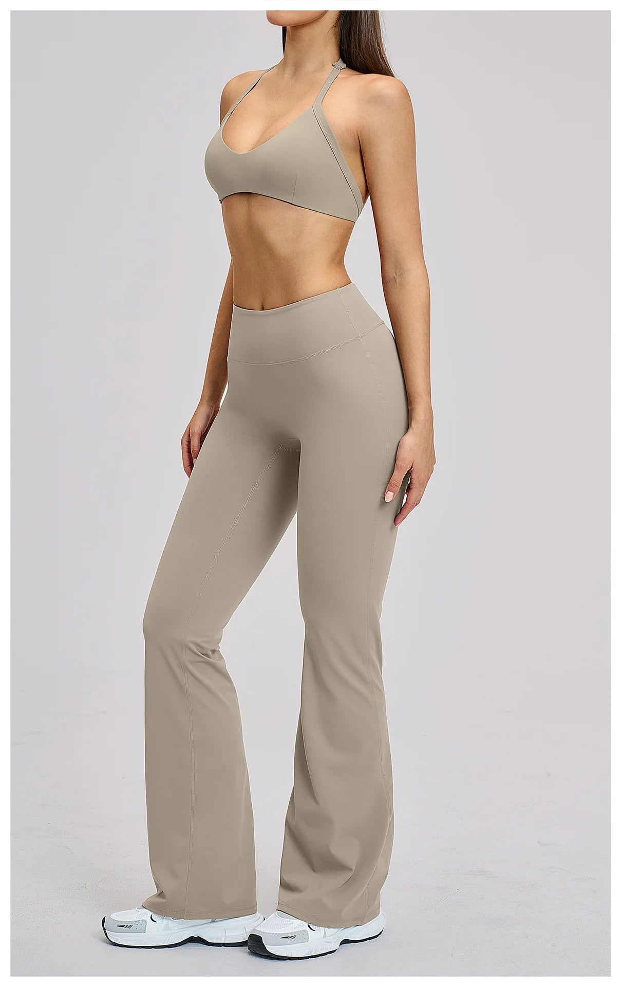 Women’s Flare Leggings Set with Hollow Back Sports Bra | Gym & Yoga