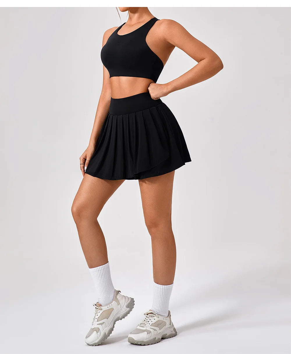 Women’s Athletic Skort – High Waist Slim Fit Golf, Tennis & Workout Skirt