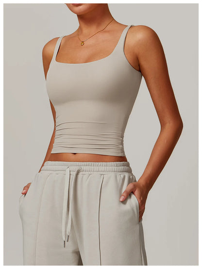 Women’s Quick-Dry U-Back Yoga Tank Top – Breathable Slim Fit Gym & Running