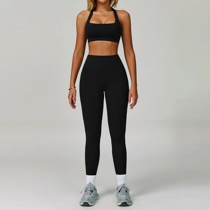 Yoga Set Women's Sportswear Yoga Suit Sports Top High Waist Leggings Two Piece Workout Clothes Fitness Gym Sets Athletic Wear