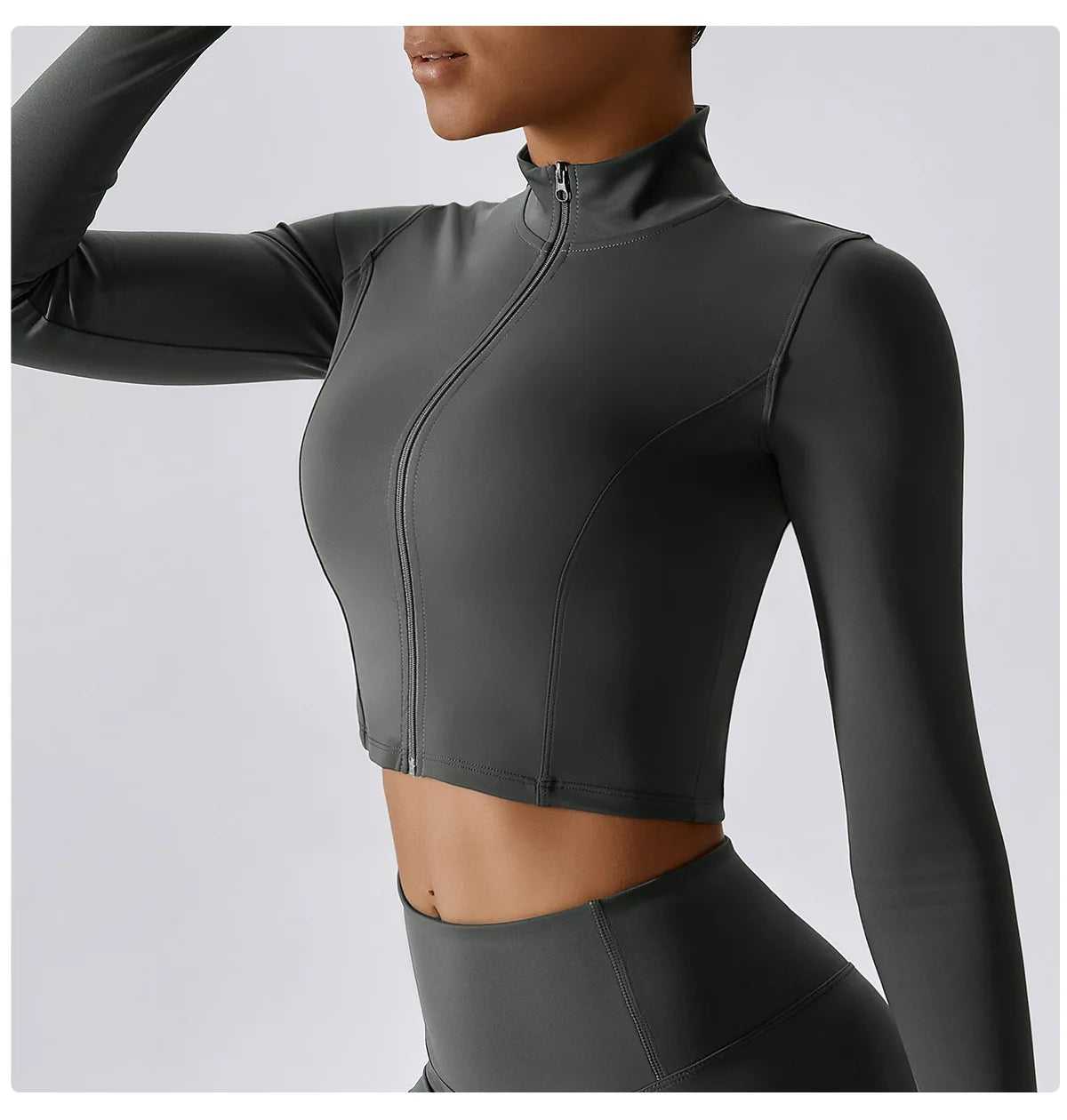 Women’s Quick-Dry Fitness Jacket – Zip-Up Long Sleeve Workout & Yoga Training Top