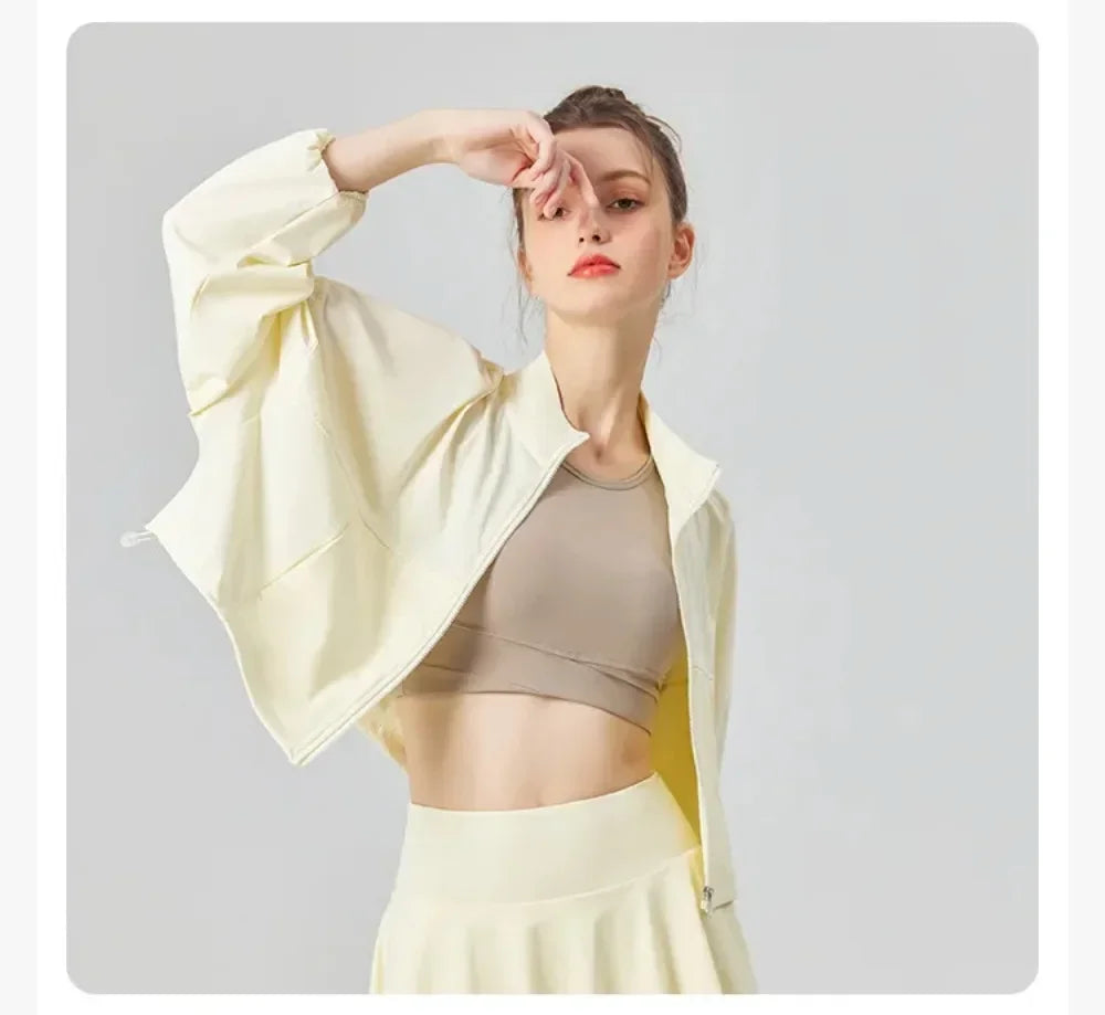 Women’s UPF 50+ UV Protection Tennis Jacket – Lightweight Cool-Fit Sports & Running Jacket