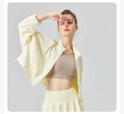 Women’s UPF 50+ UV Protection Tennis Jacket – Lightweight Cool-Fit Sports & Running Jacket