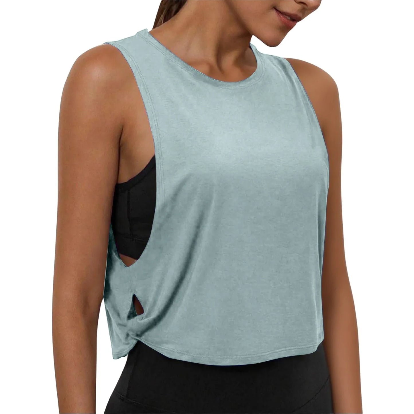 Women’s Sleeveless Breathable Workout Tank Top – Lightweight Yoga & Gym Crop Vest