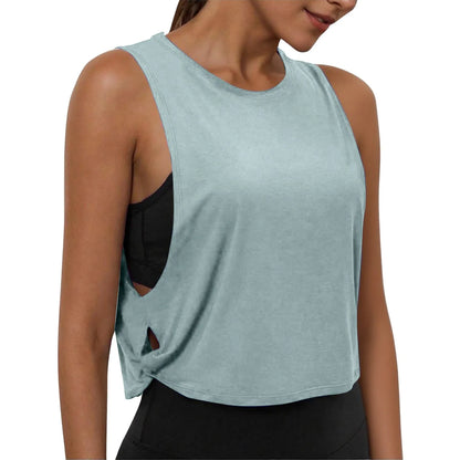 Women’s Sleeveless Breathable Workout Tank Top – Lightweight Yoga & Gym Crop Vest