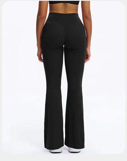 High-Waisted Flare Yoga Pants – Sculpting Push-Up Bell Bottom Leggings