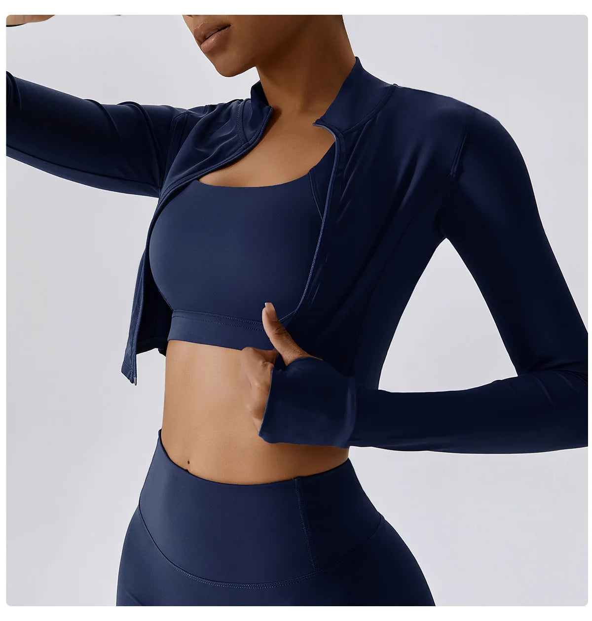 Women’s Quick-Dry Fitness Jacket – Zip-Up Long Sleeve Workout & Yoga Training Top