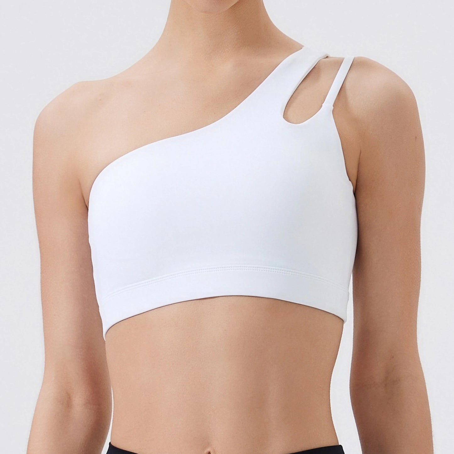 Women One Shoulder Sports Bra – Push Up Shockproof Yoga & Gym Workout Bra