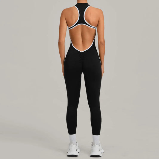 Women’s Padded Sports Jumpsuit – Fitness Overalls Gym Workout Set