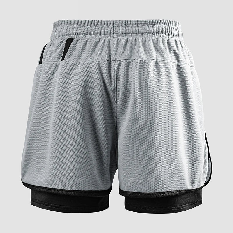 Men’s 2-in-1 Gym Running Shorts – Quick Dry Workout & Training Activewear