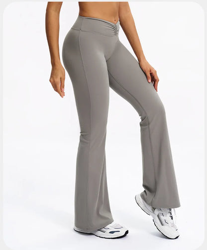 High-Waisted Flare Yoga Pants – Sculpting Push-Up Bell Bottom Leggings