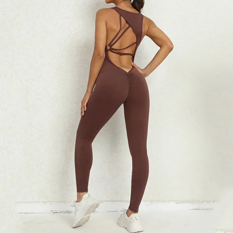 Sporty Women’s One-Piece Jumpsuit – Gym Fitness Yoga Activewear Set