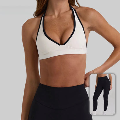 Women’s High Elastic Activewear Set – Seamless Sports Bra & Biker Shorts
