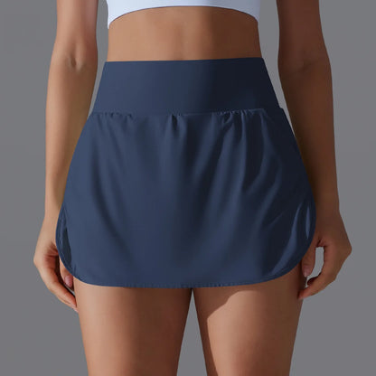 Women’s Athletic Tennis Skirt with Pockets – Built-In Shorts Skort