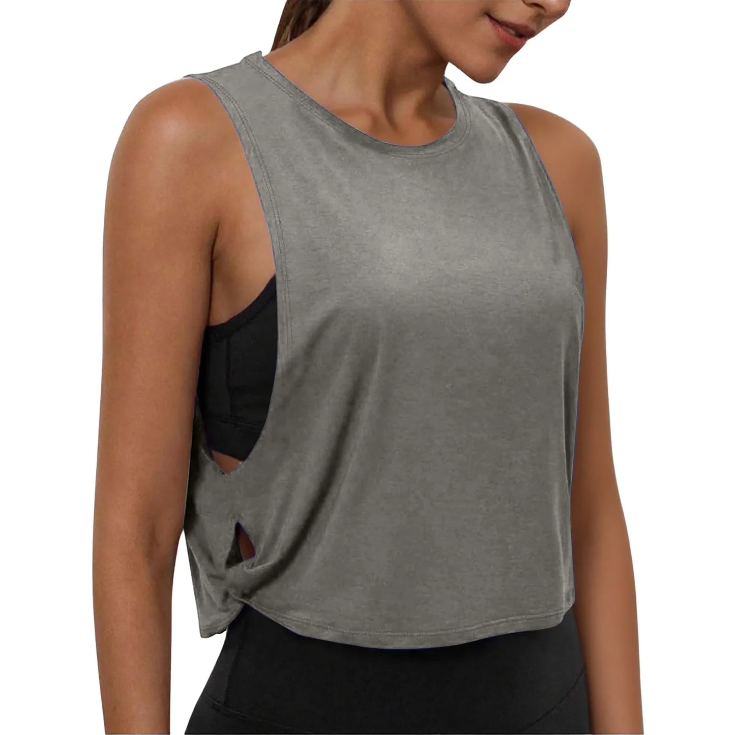 Women’s Sleeveless Breathable Workout Tank Top – Lightweight Yoga & Gym Crop Vest