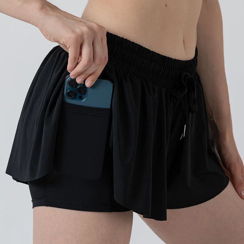 2-in-1 Flowy Skort for Women | Gym, Running, Yoga & Tennis Shorts