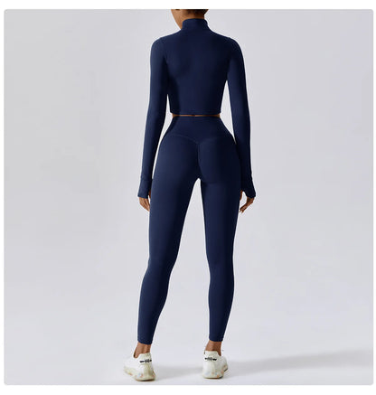 Women’s Quick-Dry Fitness Jacket – Zip-Up Long Sleeve Workout & Yoga Training Top