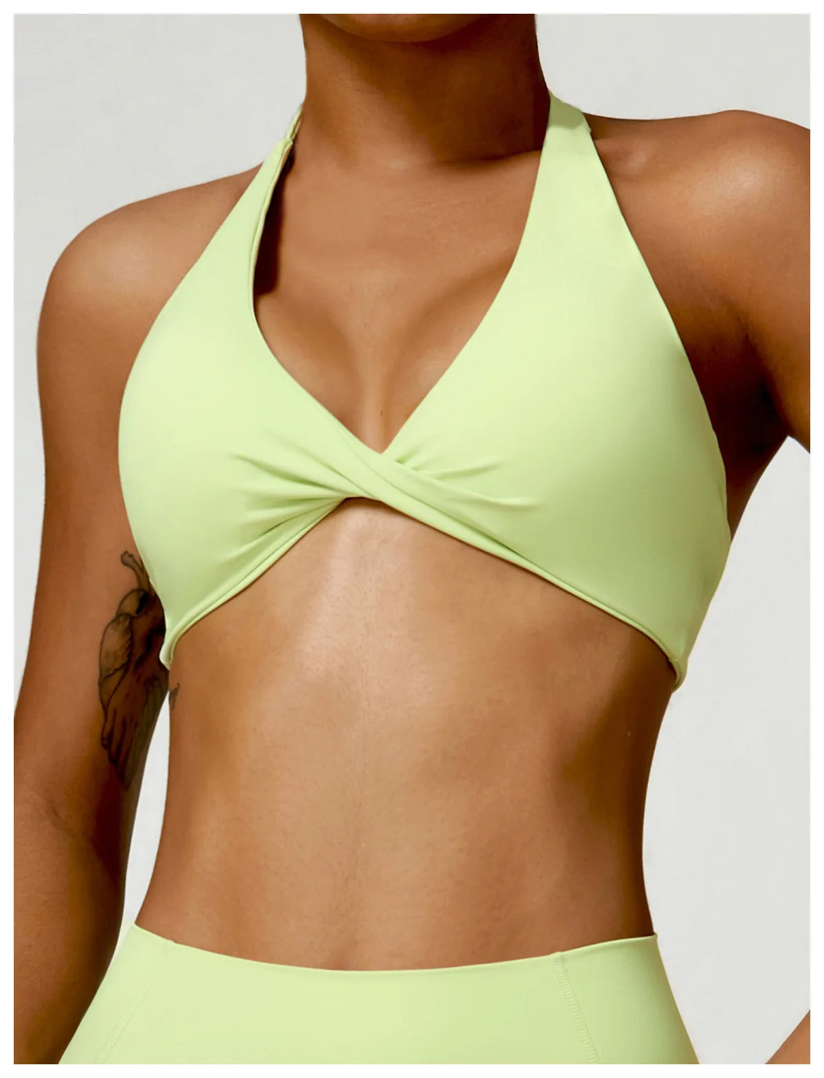 SculptFit Halter Sports Bra – Open Back Push-Up Gym Top