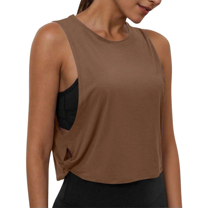 Women’s Sleeveless Breathable Workout Tank Top – Lightweight Yoga & Gym Crop Vest