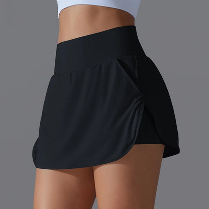 Women’s Athletic Tennis Skirt with Pockets – Built-In Shorts Skort