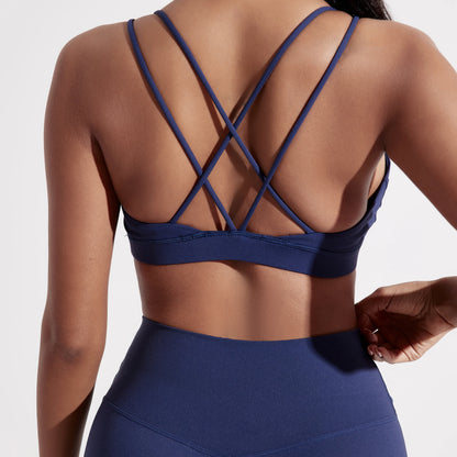 Women’s High Support Cross-Back Sports Bra – Soft Padded Gym & Yoga Top