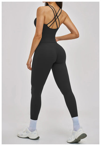 Women’s 2PCS Yoga Set – High Waist Leggings & Sports Bra Gym Workout Outfit