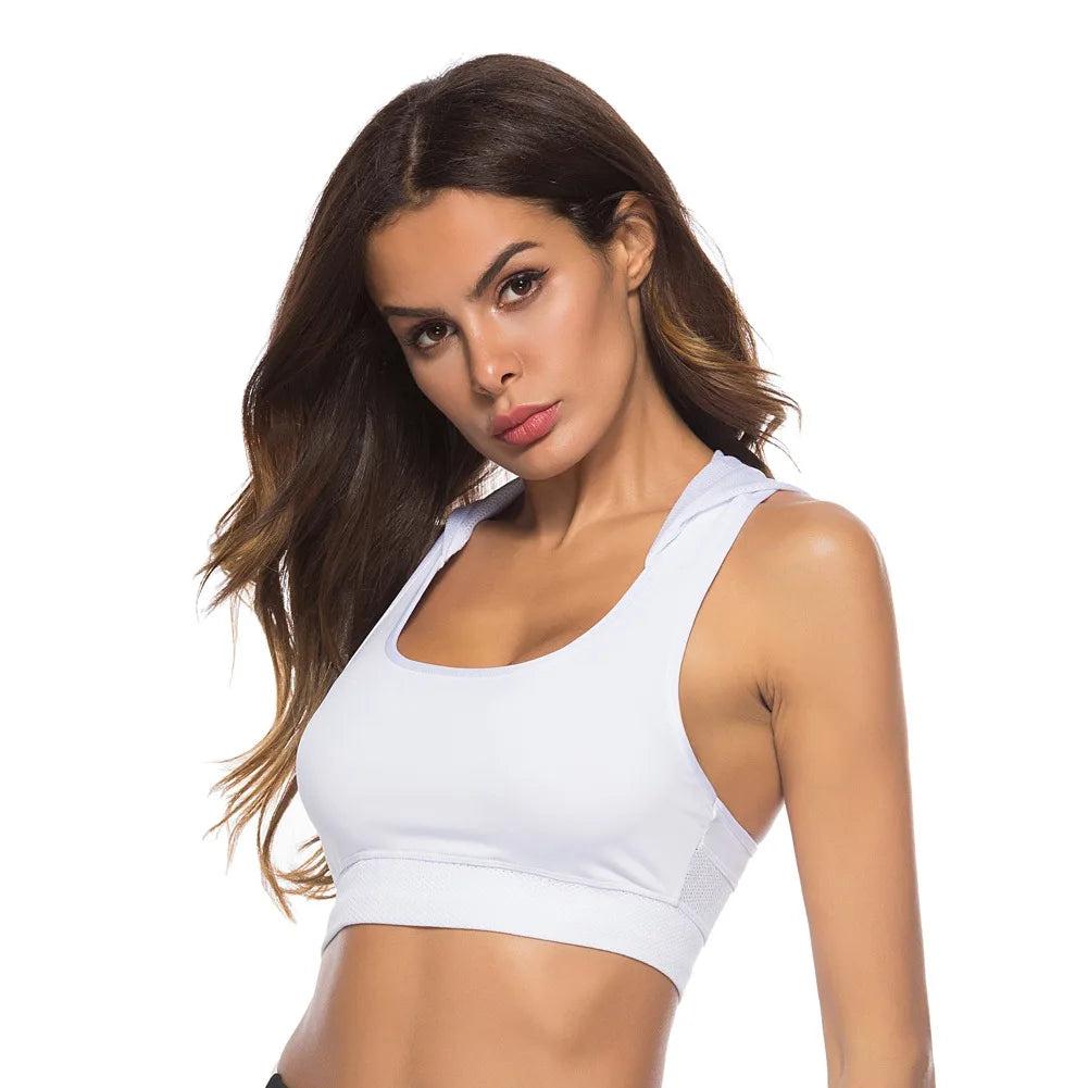 Women’s Quick-Dry Hooded Sports Tank Top – Elastic Fitness Yoga Running Vest