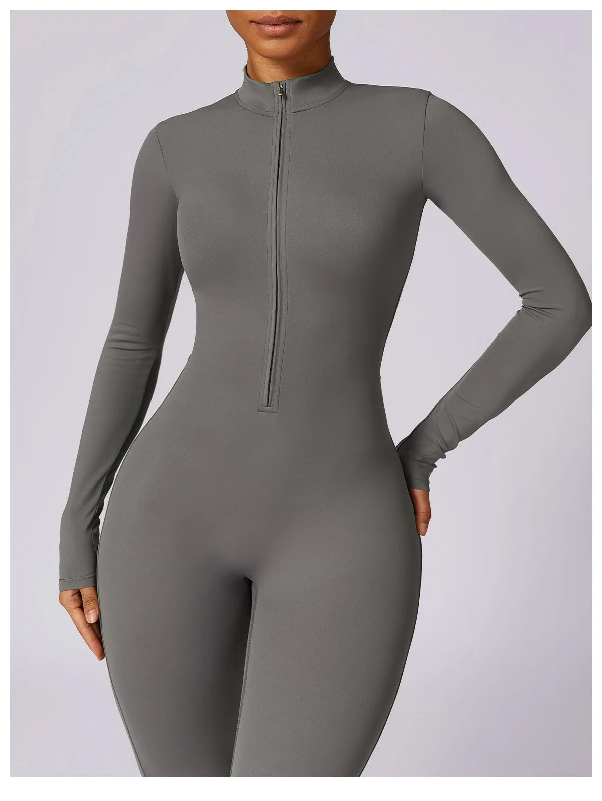 Warm Plush One-Piece Fitness Jumpsuit for Women | Long Sleeve Gym Wear