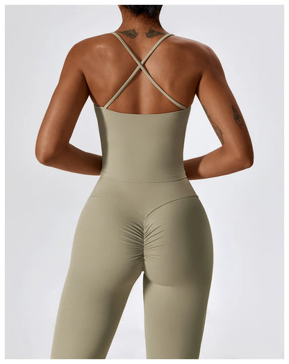 Women’s Seamless Activewear Set – Long Sleeve Crop Top & Sculpting Gym Leggings (2PCS)
