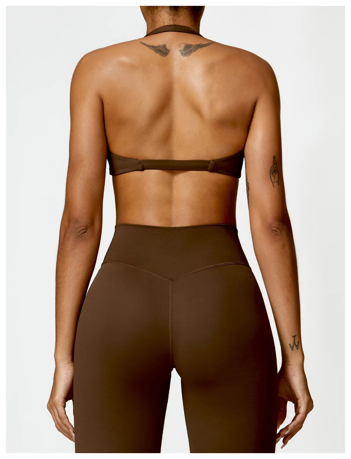 SculptFit Halter Sports Bra – Open Back Push-Up Gym Top