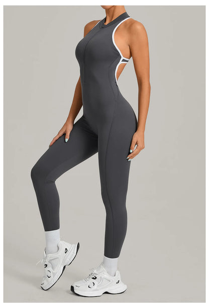Women’s Padded Sports Jumpsuit – Fitness Overalls Gym Workout Set