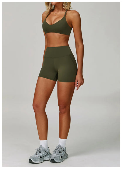 Yoga Set Women's Sportswear Yoga Suit Sports Top High Waist Leggings Two Piece Workout Clothes Fitness Gym Sets Athletic Wear