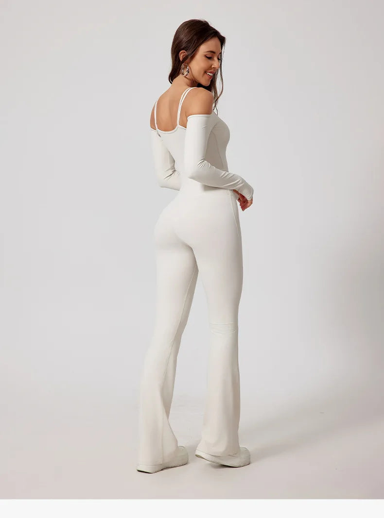 Seamless Yoga Jumpsuit – Double Strap Backless One-Piece Activewear