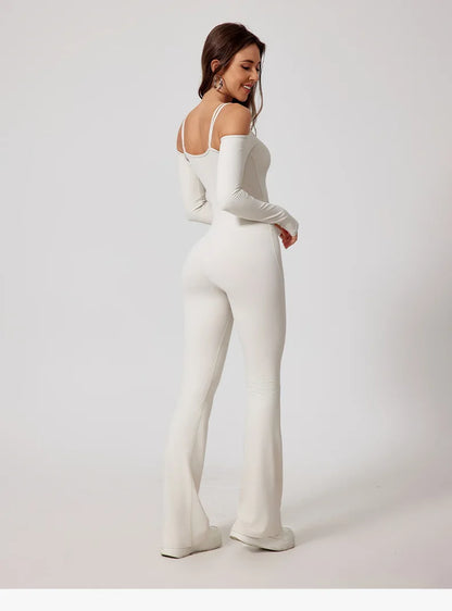 Seamless Yoga Jumpsuit – Double Strap Backless One-Piece Activewear