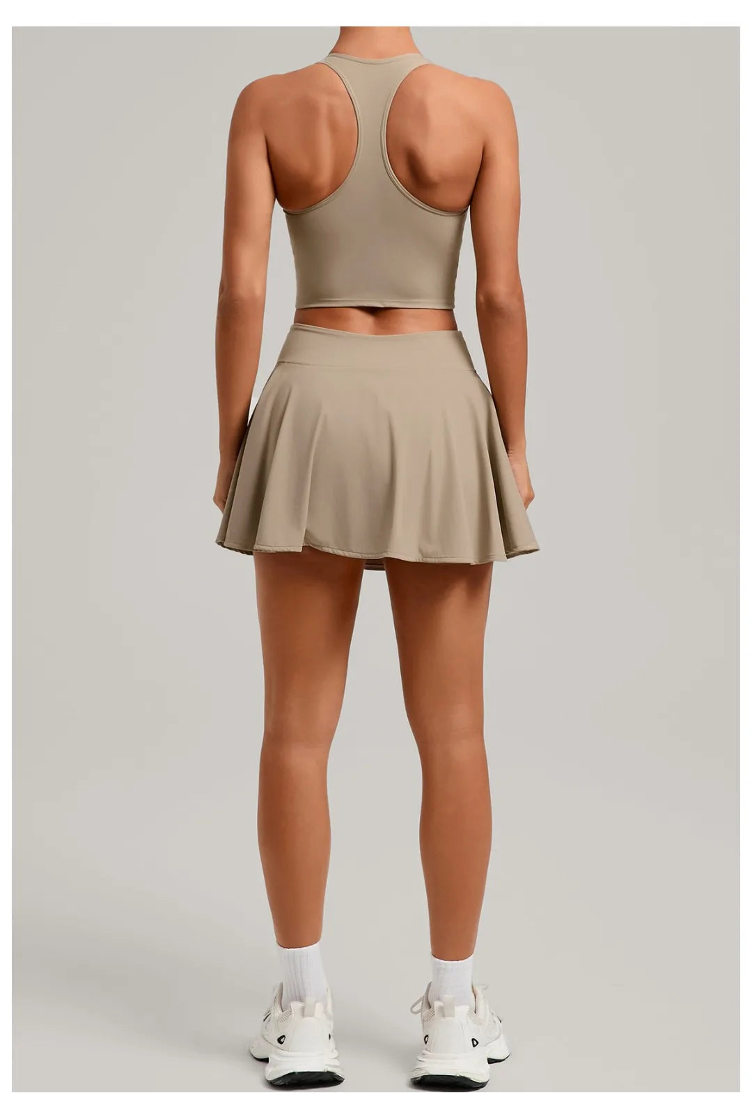 Women’s Tennis Skirt Set – High Waist Activewear with Pockets