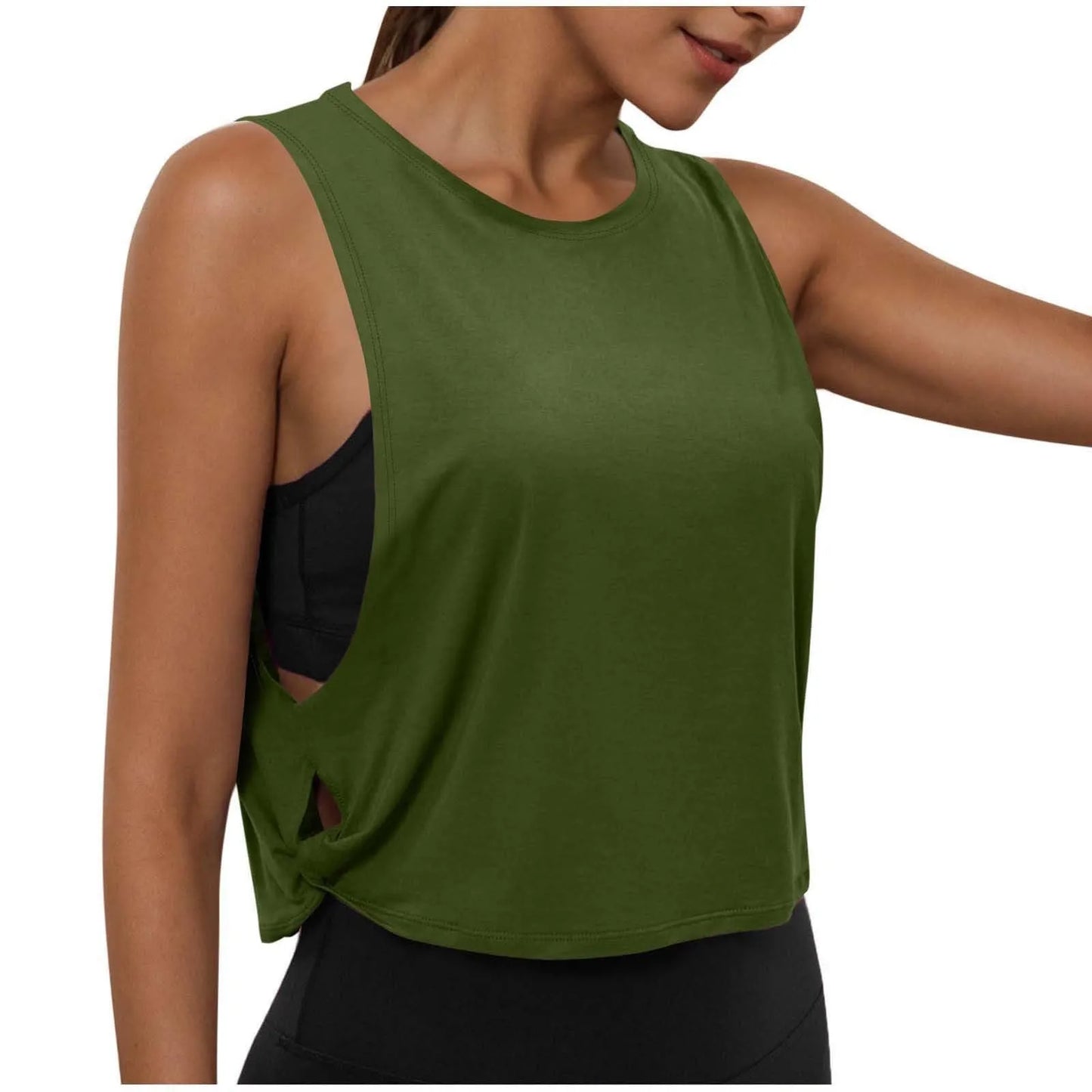Women’s Sleeveless Breathable Workout Tank Top – Lightweight Yoga & Gym Crop Vest