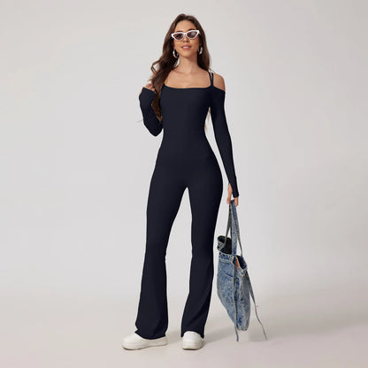 Seamless Yoga Jumpsuit – Double Strap Backless One-Piece Activewear