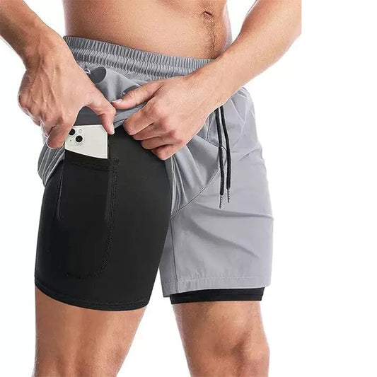 Men’s 2-in-1 Gym Running Shorts – Quick Dry Workout & Training Activewear