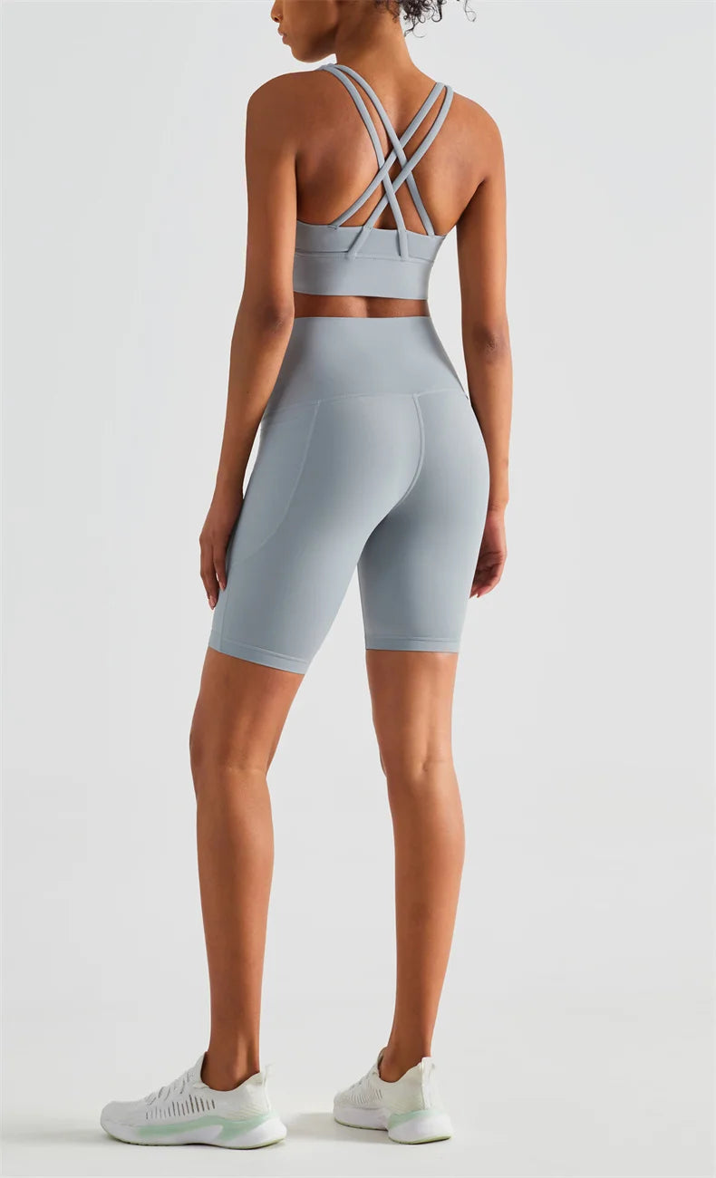 Seamless High Waist Workout Shorts for Women | Gym, Yoga & Cycling Shorts with Pockets