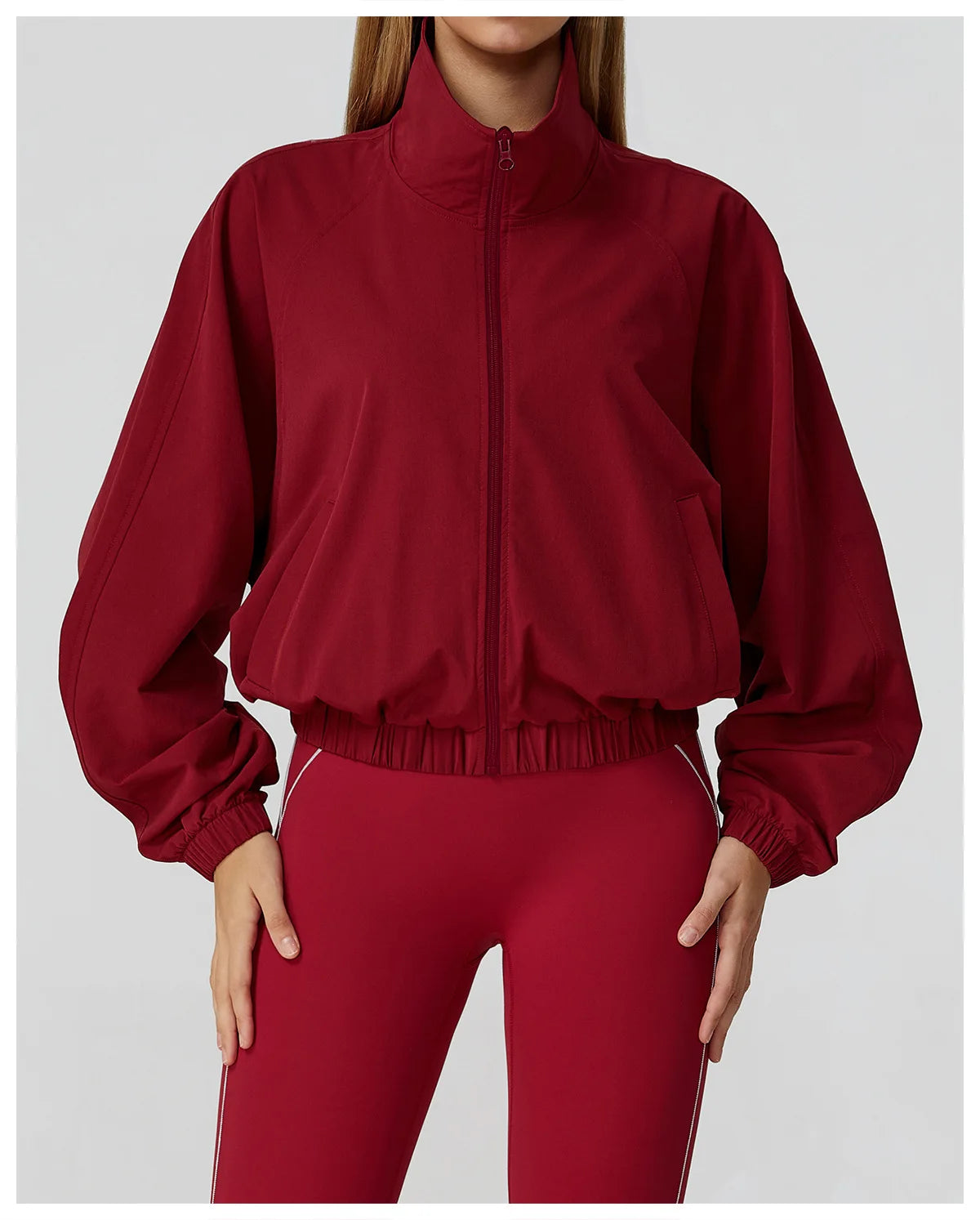 Women’s Seamless Zip-Up Gym Jacket with Pockets | Long Sleeve Workout & Running Top