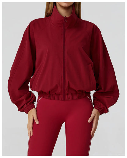 Women’s Seamless Zip-Up Gym Jacket with Pockets | Long Sleeve Workout & Running Top