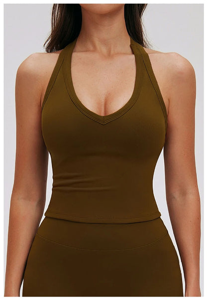 Women’s High Support Push-Up Sports Bra – Seamless Gym Tank, Comfortable Activewear