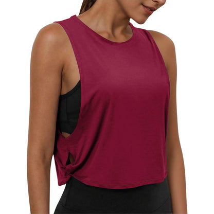 Women’s Sleeveless Breathable Workout Tank Top – Lightweight Yoga & Gym Crop Vest