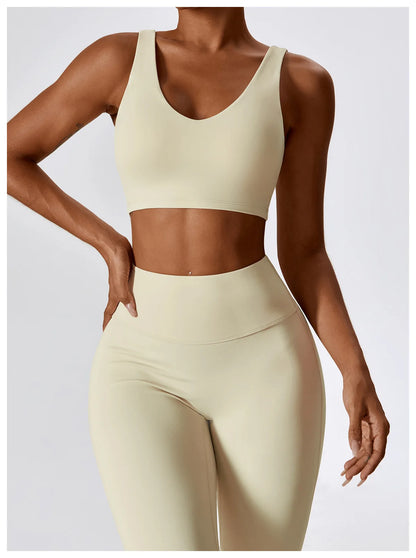 Women’s Seamless Activewear Set – Long Sleeve Crop Top & Sculpting Gym Leggings (2PCS)