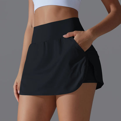 Women’s Athletic Tennis Skirt with Pockets – Built-In Shorts Skort
