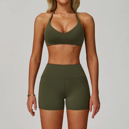 Yoga Set Women's Sportswear Yoga Suit Sports Top High Waist Leggings Two Piece Workout Clothes Fitness Gym Sets Athletic Wear