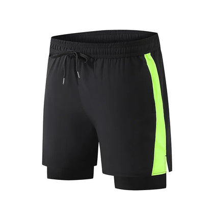 Men’s Double Layer Running Shorts – Loose Fit Quick-Dry Fitness & Training Pants